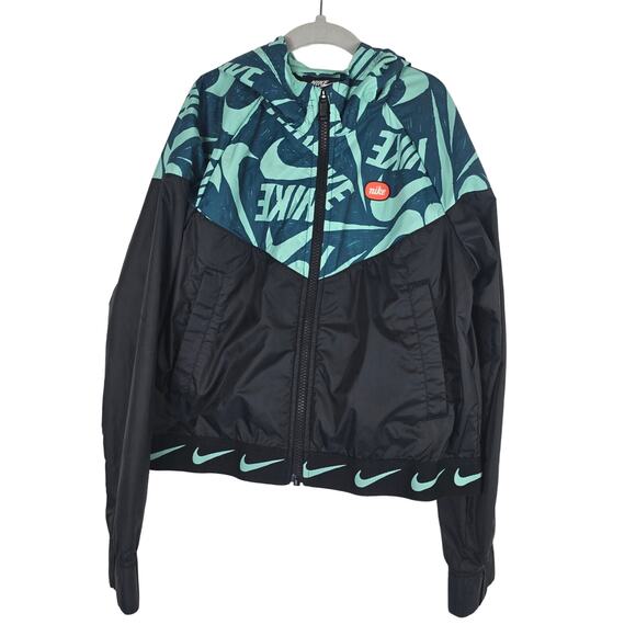 Nike Swoosh Unisex KIDS Hooded Full Zip Winter Snow Rain Jacket L - Picture 1 of 4